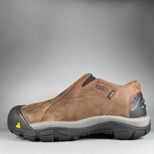 Keen Brixen Men's 8.5 Brown Leather Waterproof Low Slip On Insulate Shoe Boots